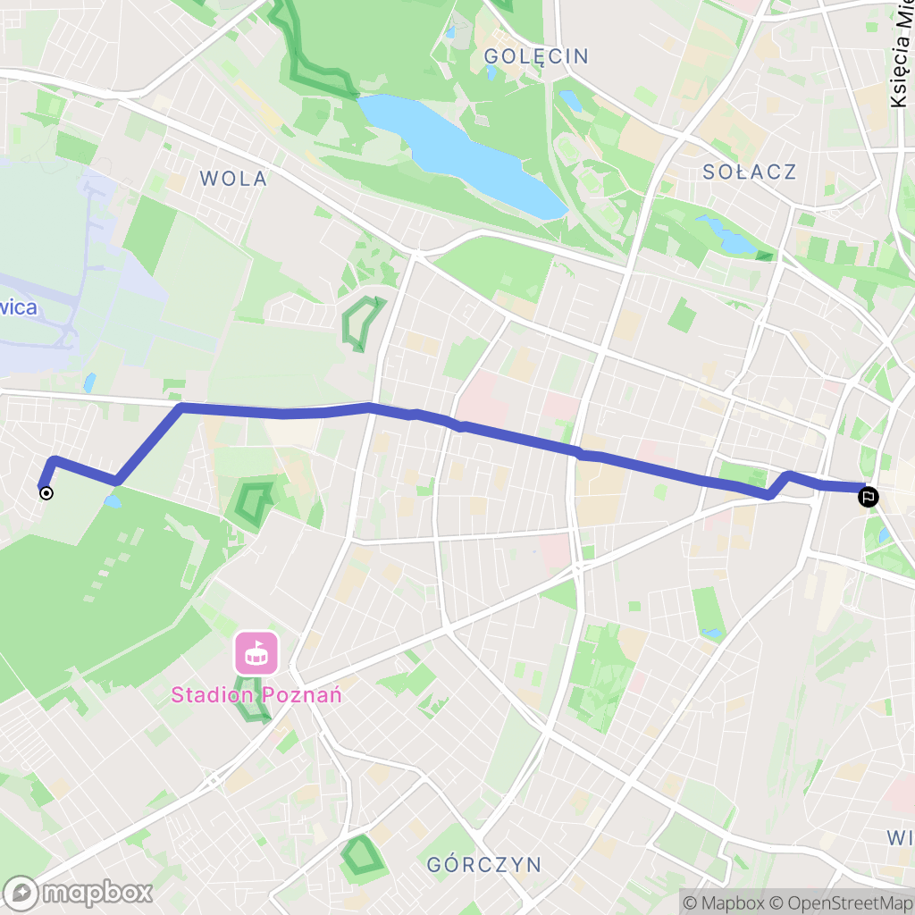 Poznań: mapa trasy - Poland
