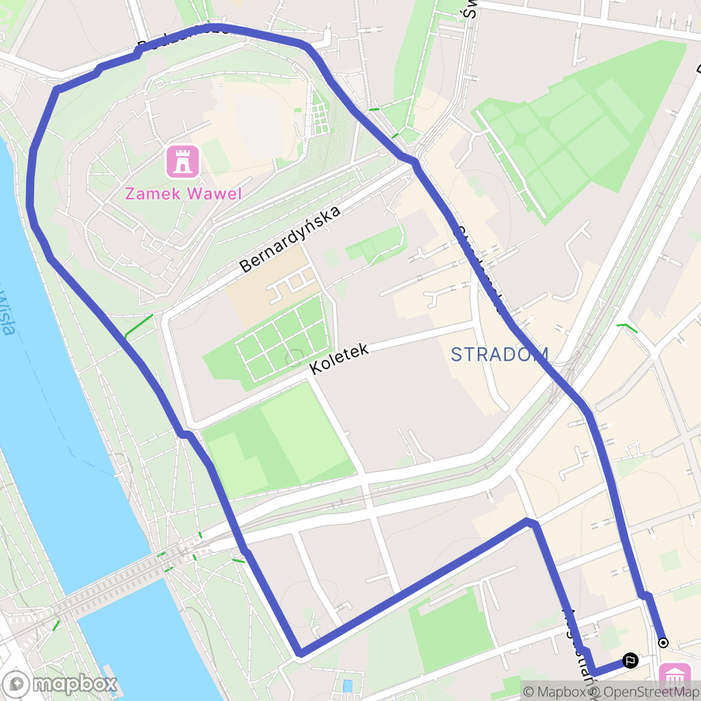 Kraków: mapa trasy - Poland