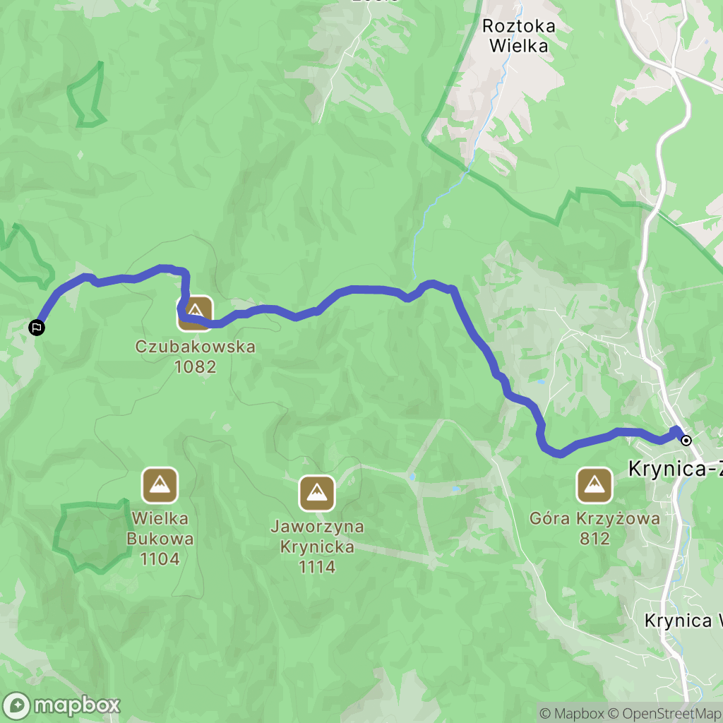 Krynica-Zdrój: mapa trasy - Poland