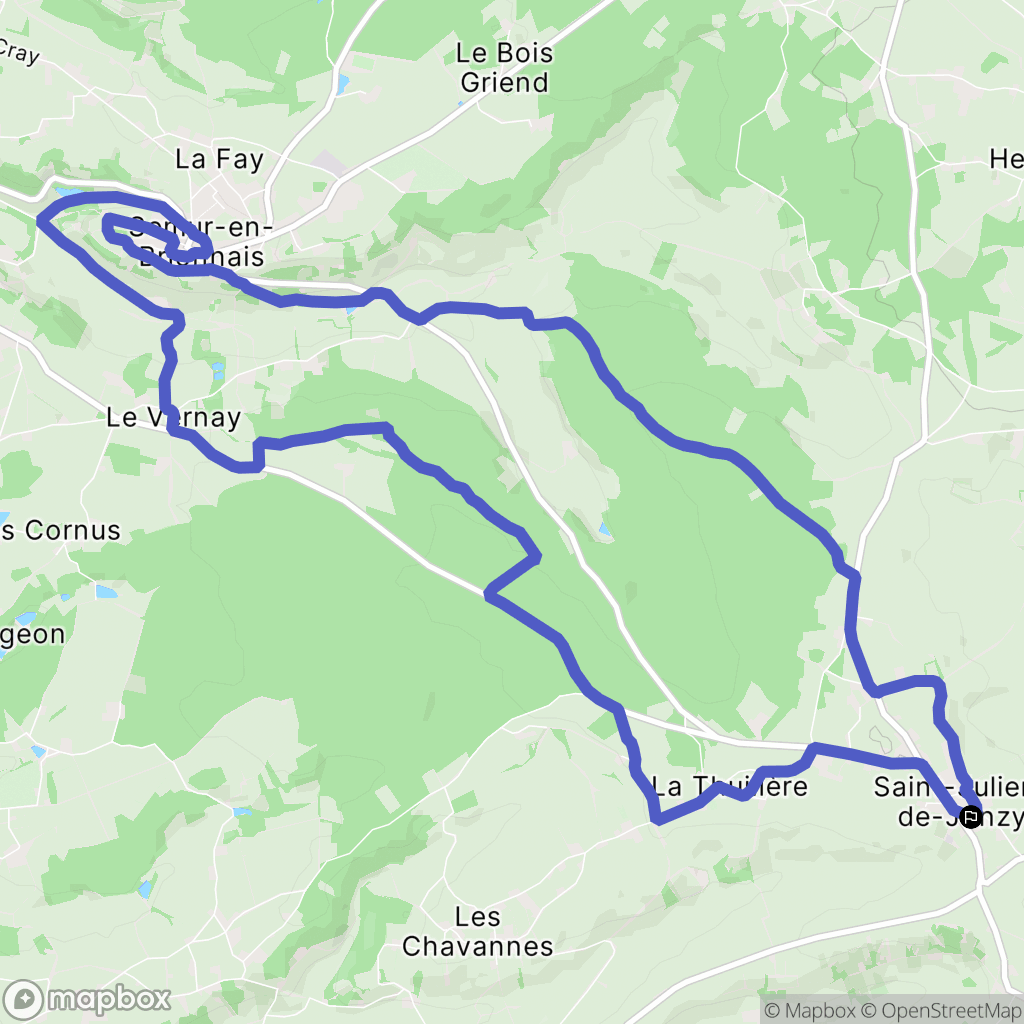 Saint-Julien-de-Jonzy : carte du parcours de randonnée - France