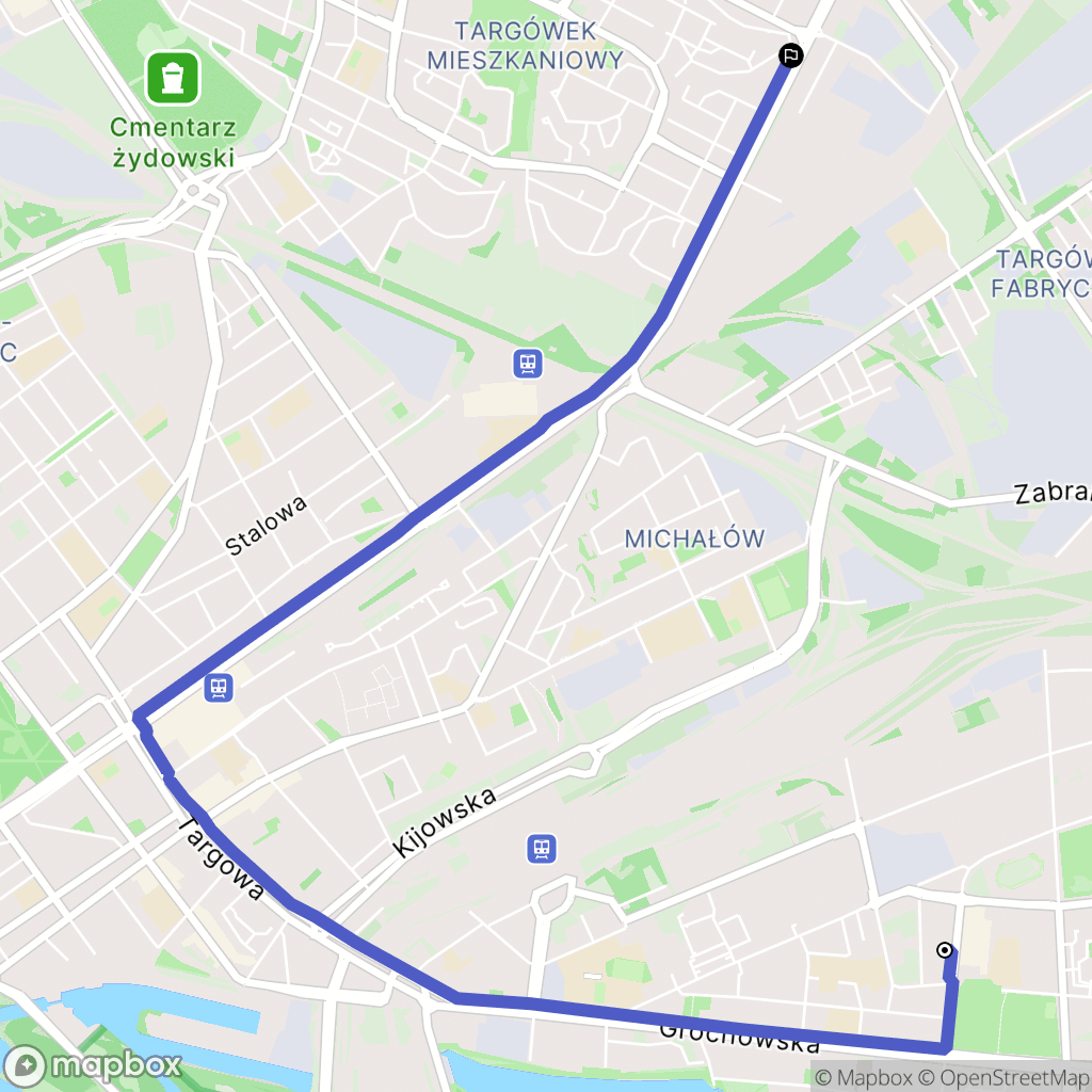 Warszawa: mapa trasy - Poland