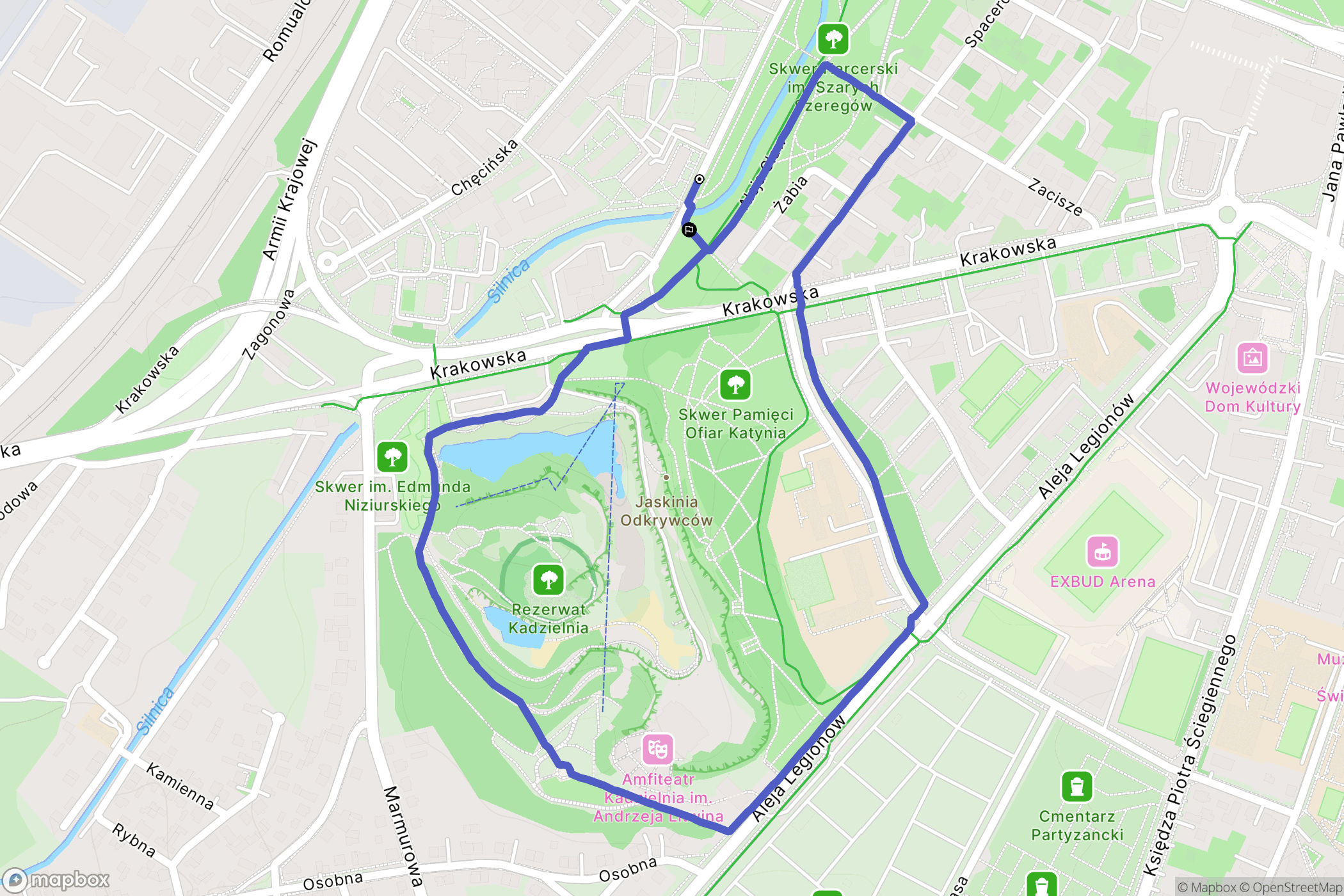 Kielce: mapa trasy - Poland