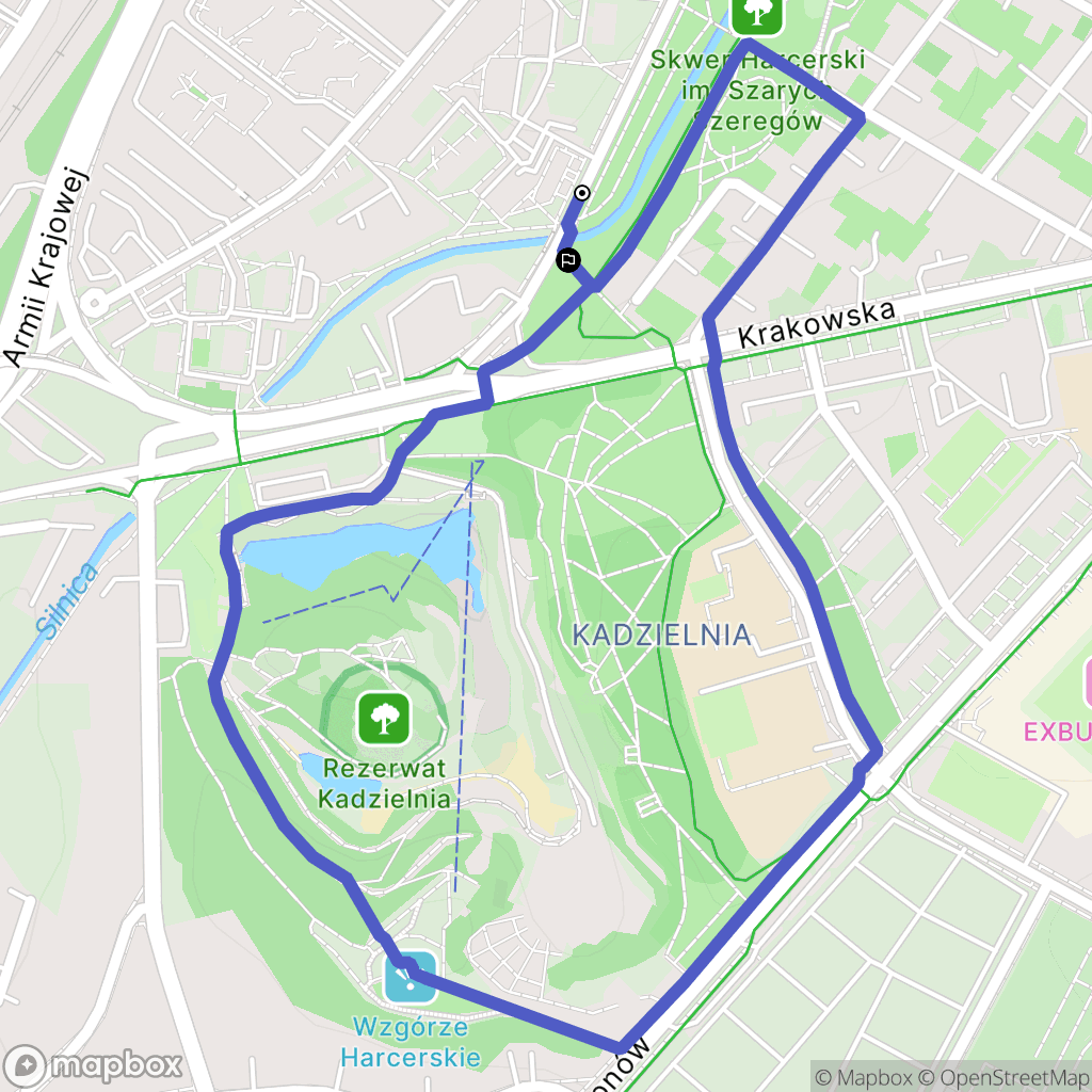 Kielce: mapa trasy - Poland