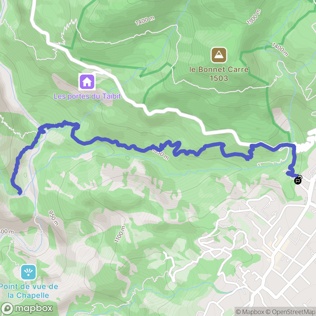 Cilaos : carte du parcours de randonnée - France