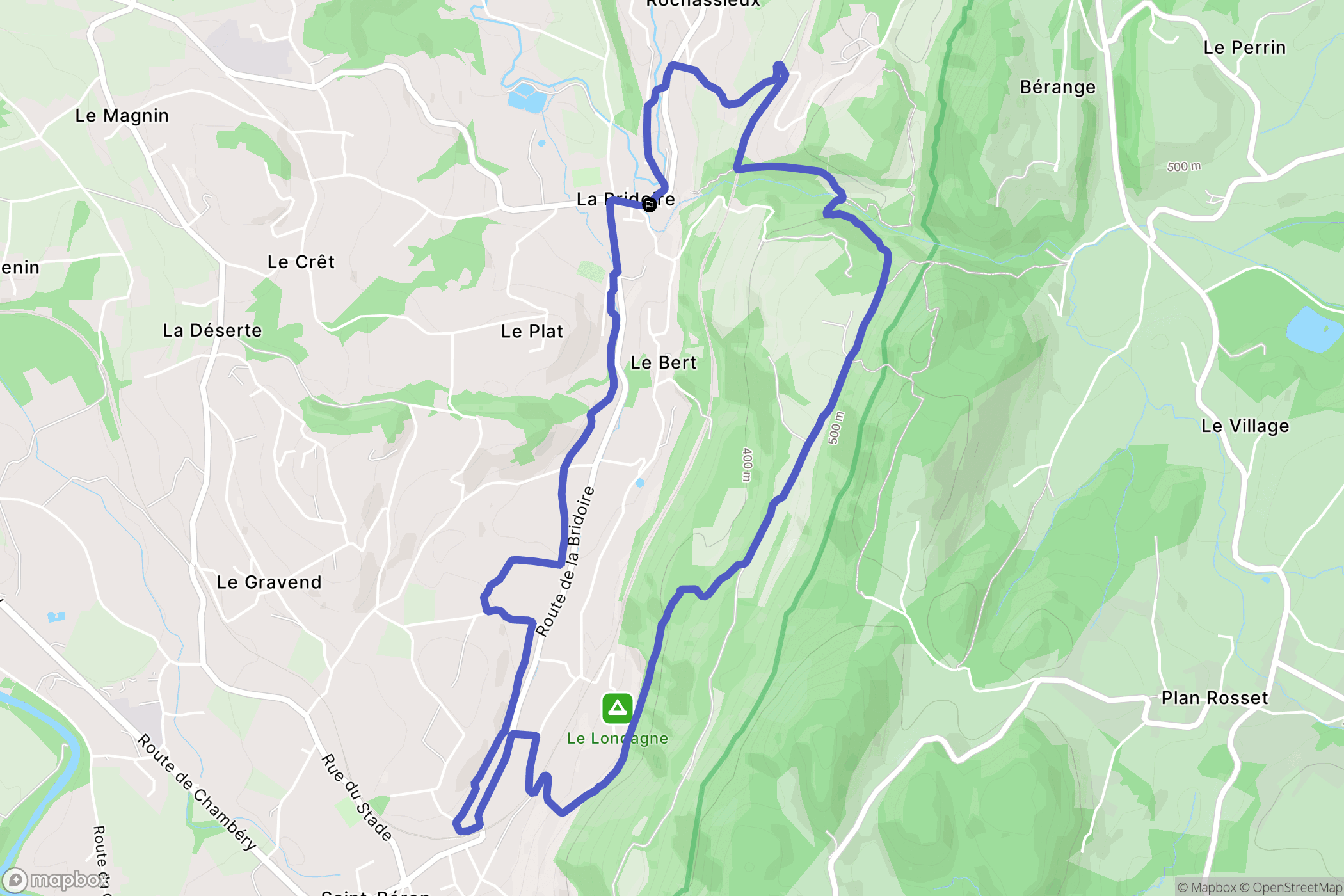 La Bridoire : carte du parcours de randonnée - France