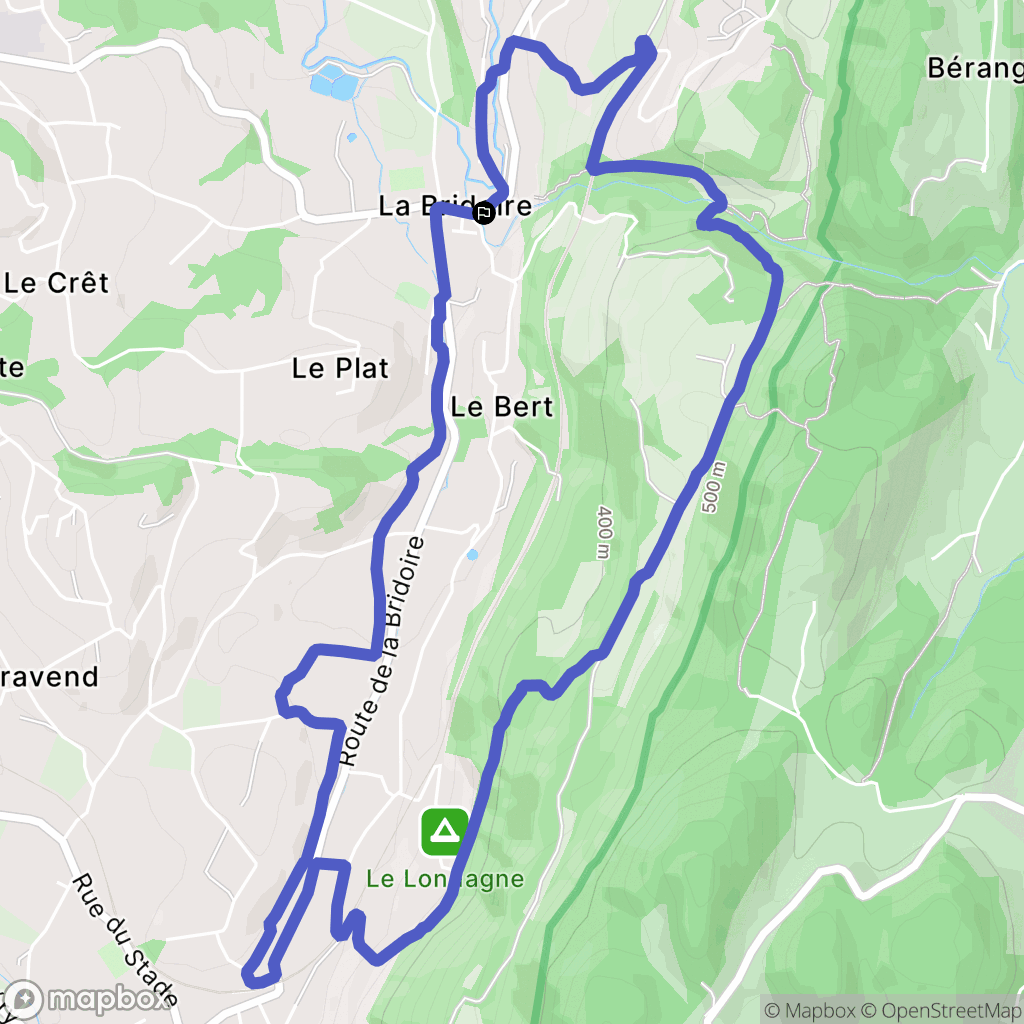 La Bridoire : carte du parcours de randonnée - France