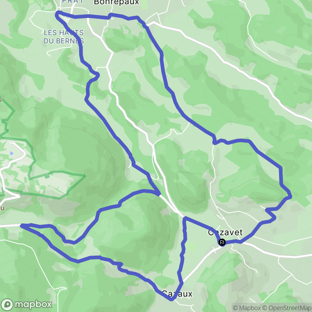 Cazavet : carte du parcours de randonnée - France