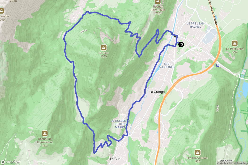Vif : carte du parcours de randonnée - France