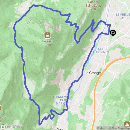 Vif : carte du parcours de randonnée - France