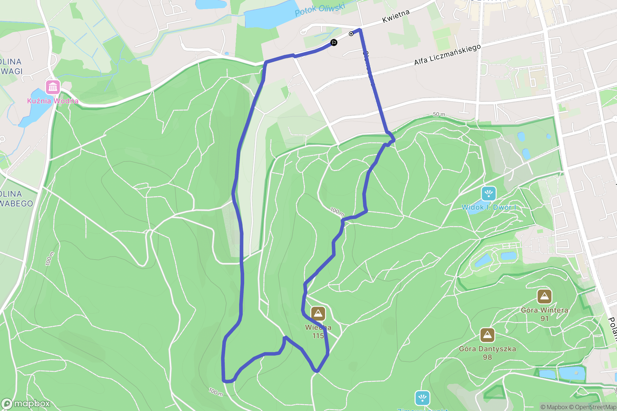 Gdańsk: mapa trasy - Poland