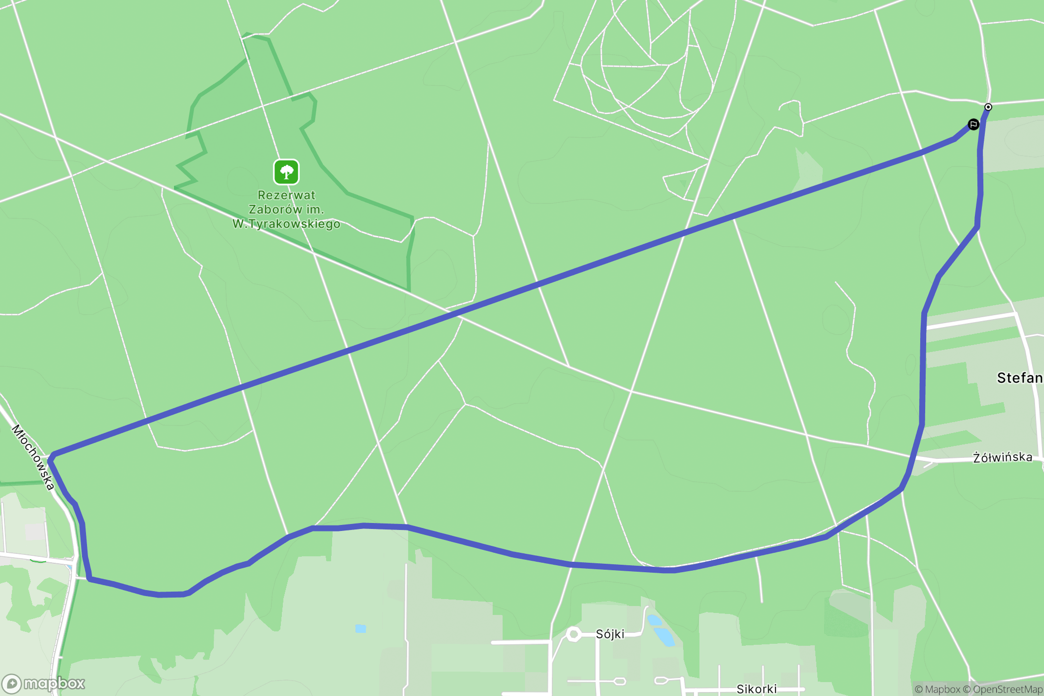Nadarzyn: mapa trasy - Poland