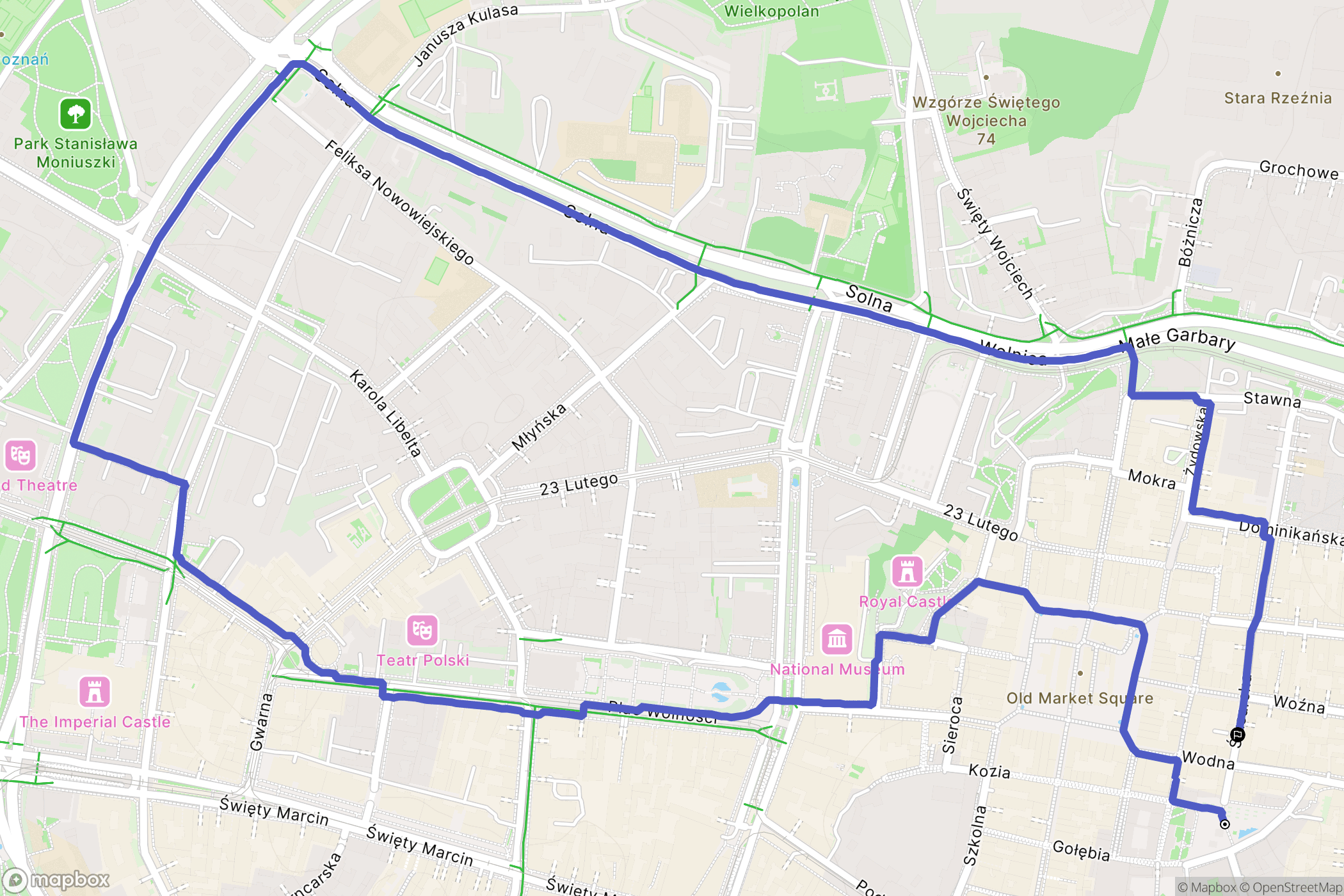 Poznań: mapa trasy - Poland
