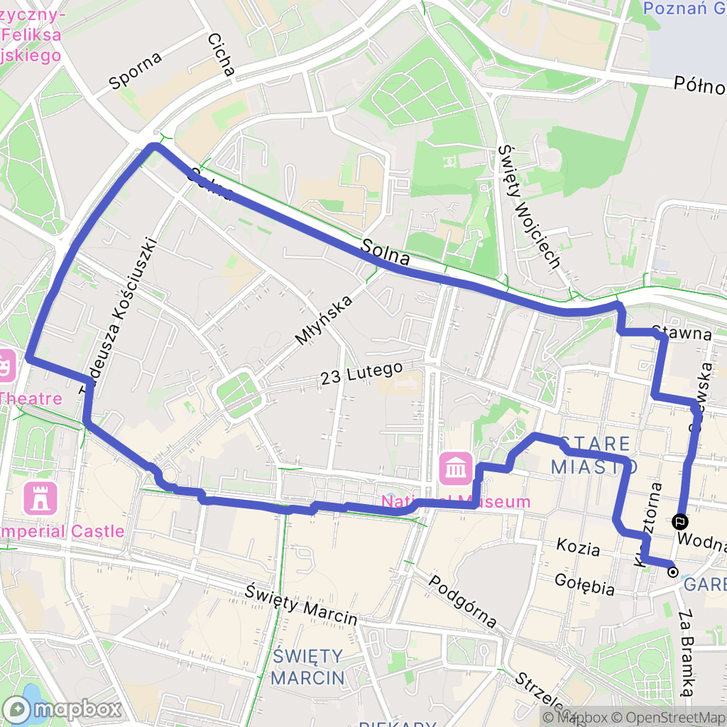 Poznań: mapa trasy - Poland