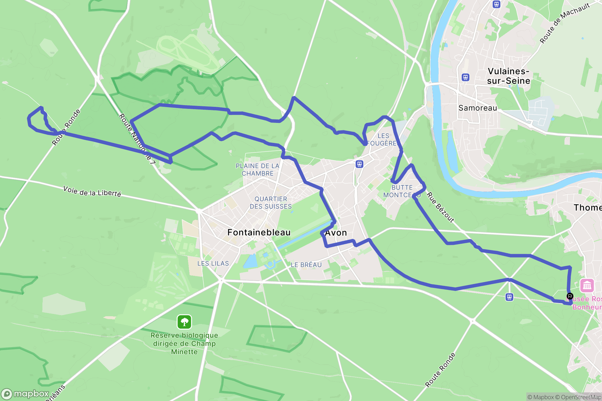 Thomery : carte du parcours de randonnée - France