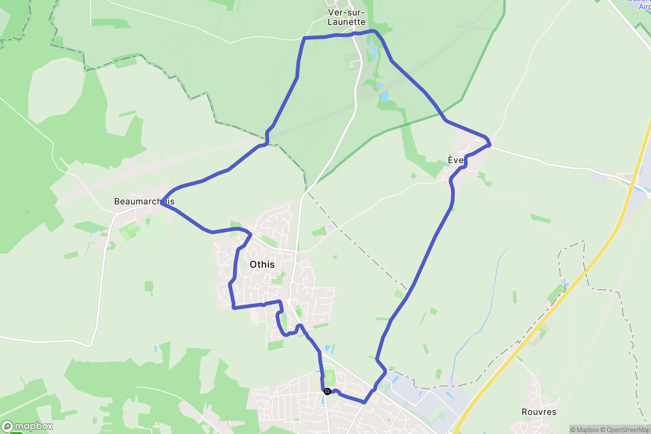 Dammartin-en-Goële : carte du parcours de randonnée - France