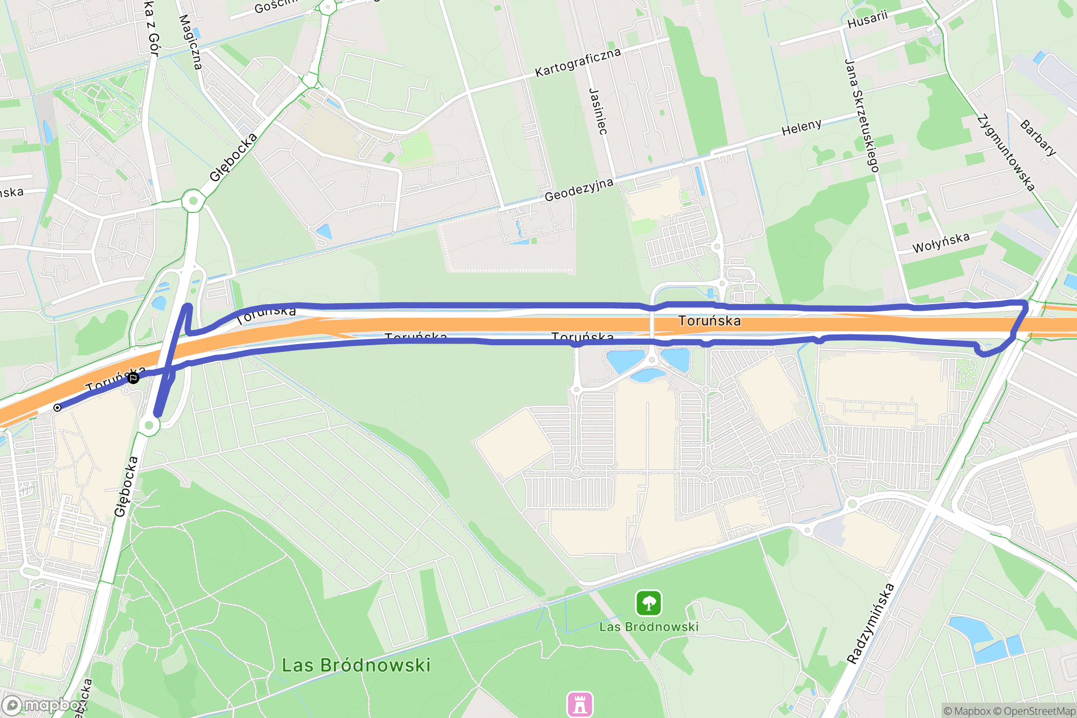 Warszawa: mapa trasy - Poland