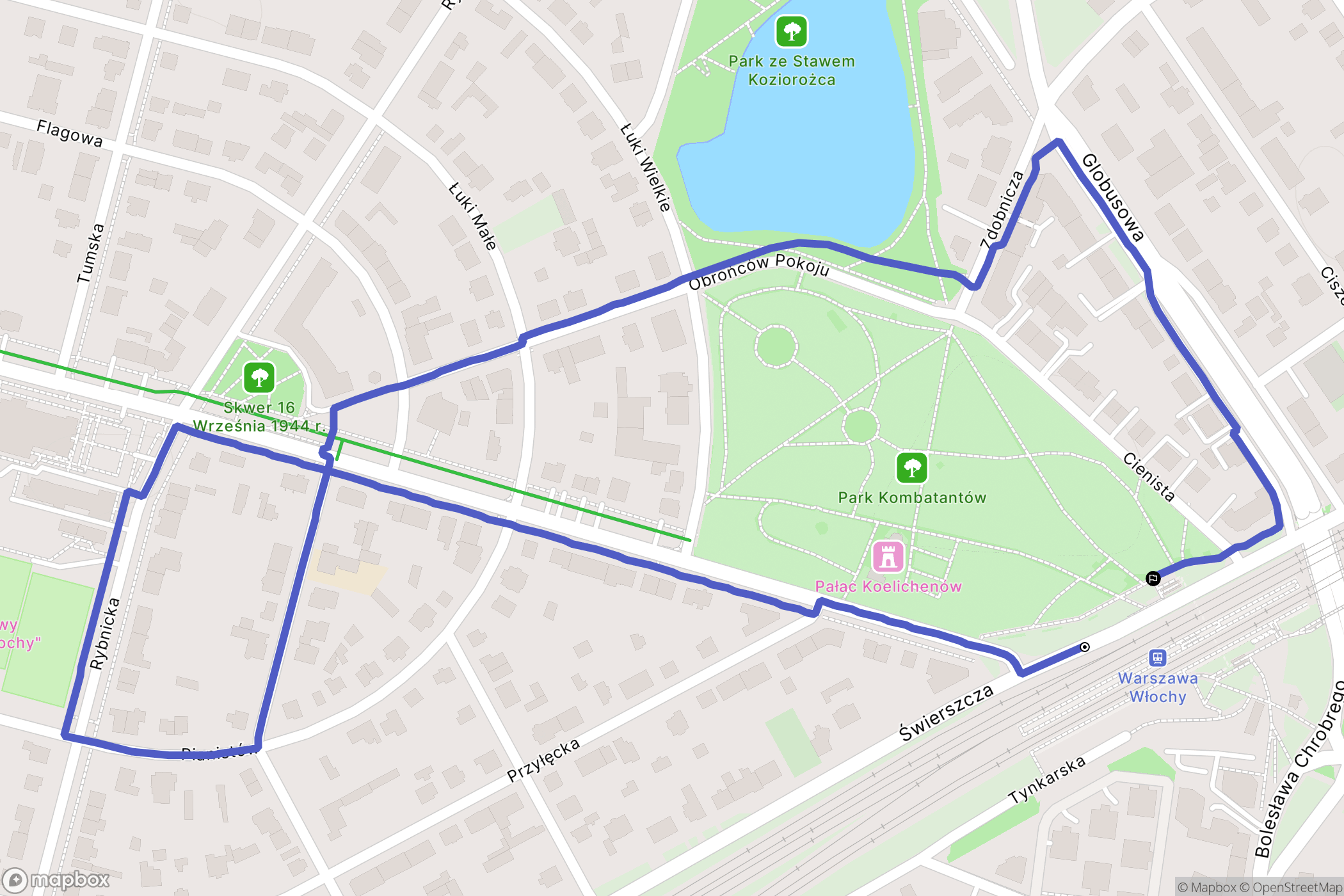 Warszawa: mapa trasy - Poland