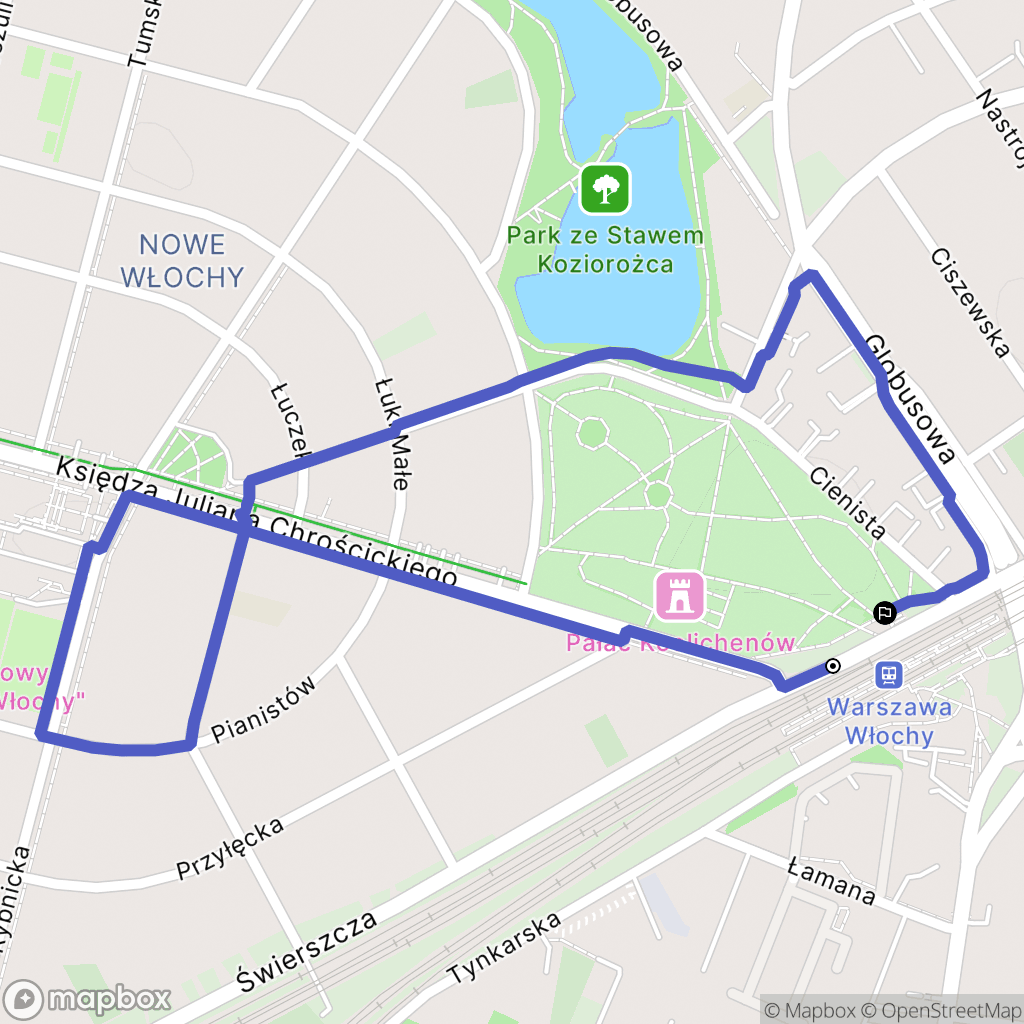 Warszawa: mapa trasy - Poland