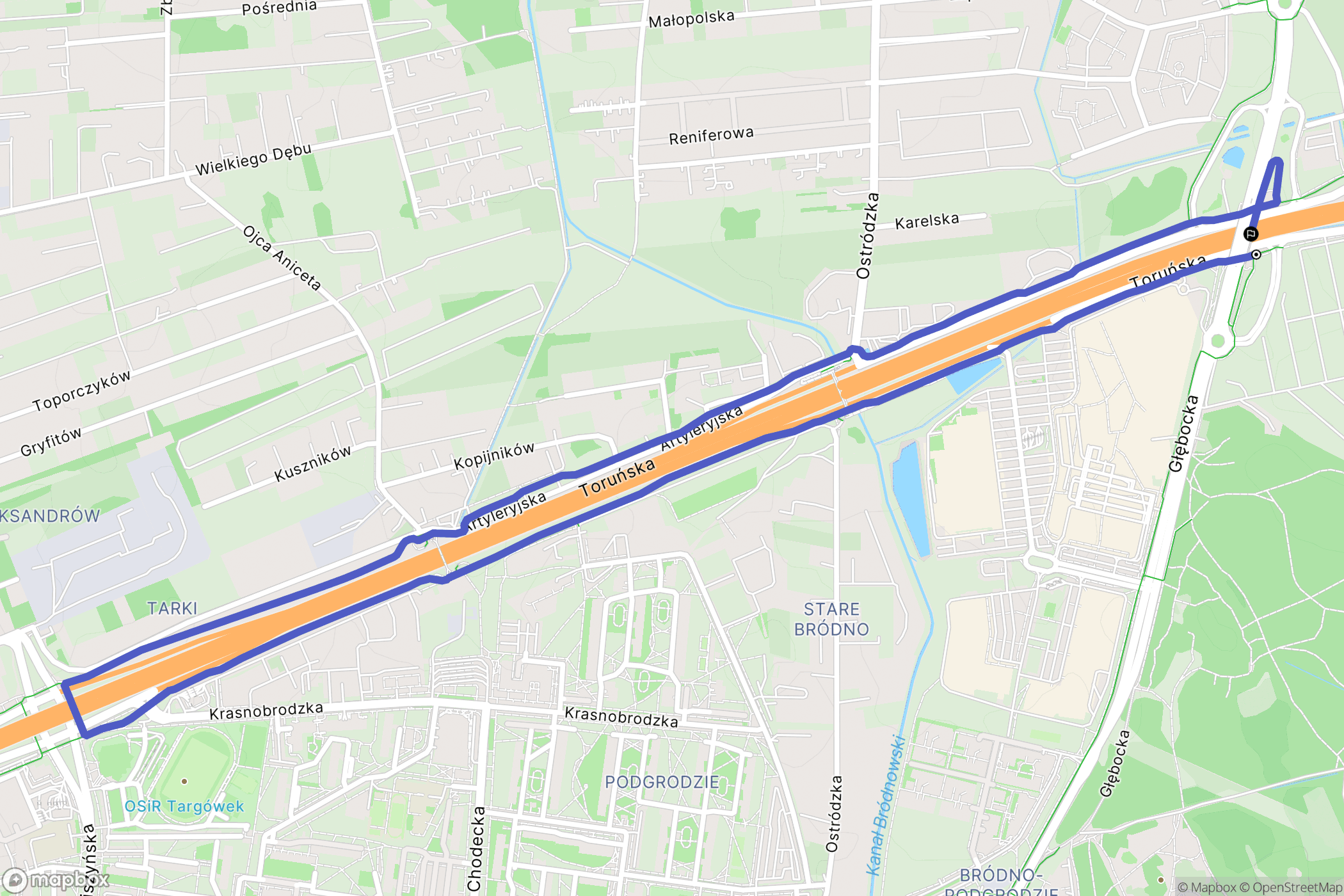 Warszawa: mapa trasy - Poland