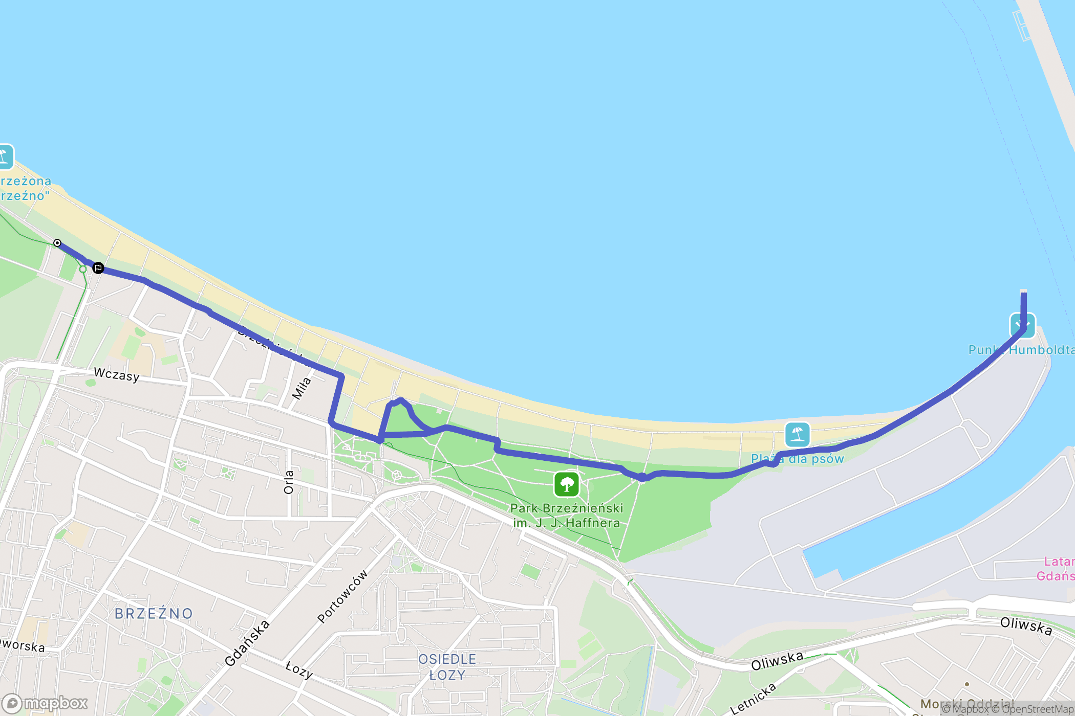 Gdańsk: mapa trasy - Poland
