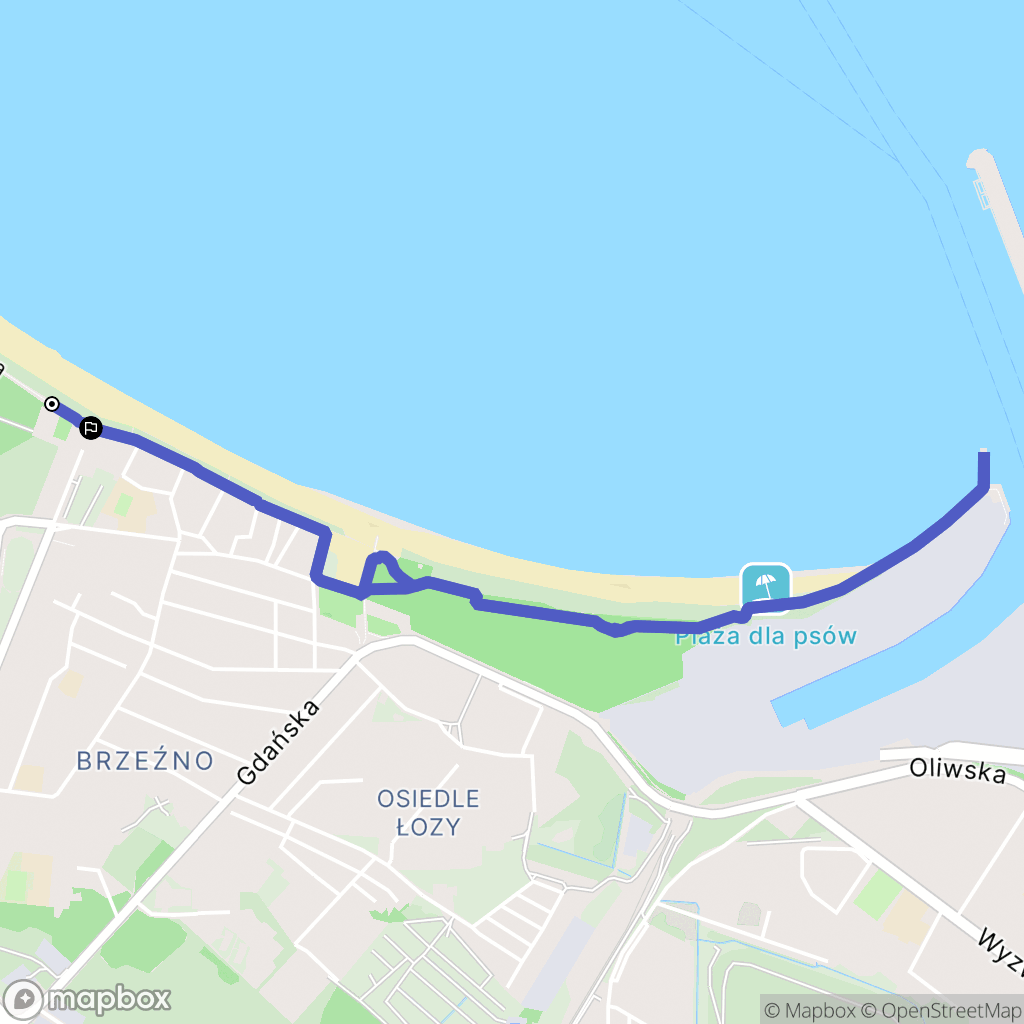 Gdańsk: mapa trasy - Poland