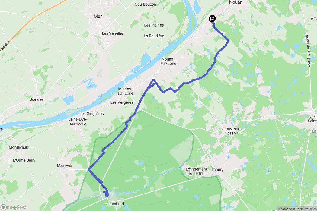 Saint-Laurent-Nouan : carte du parcours de randonnée - France