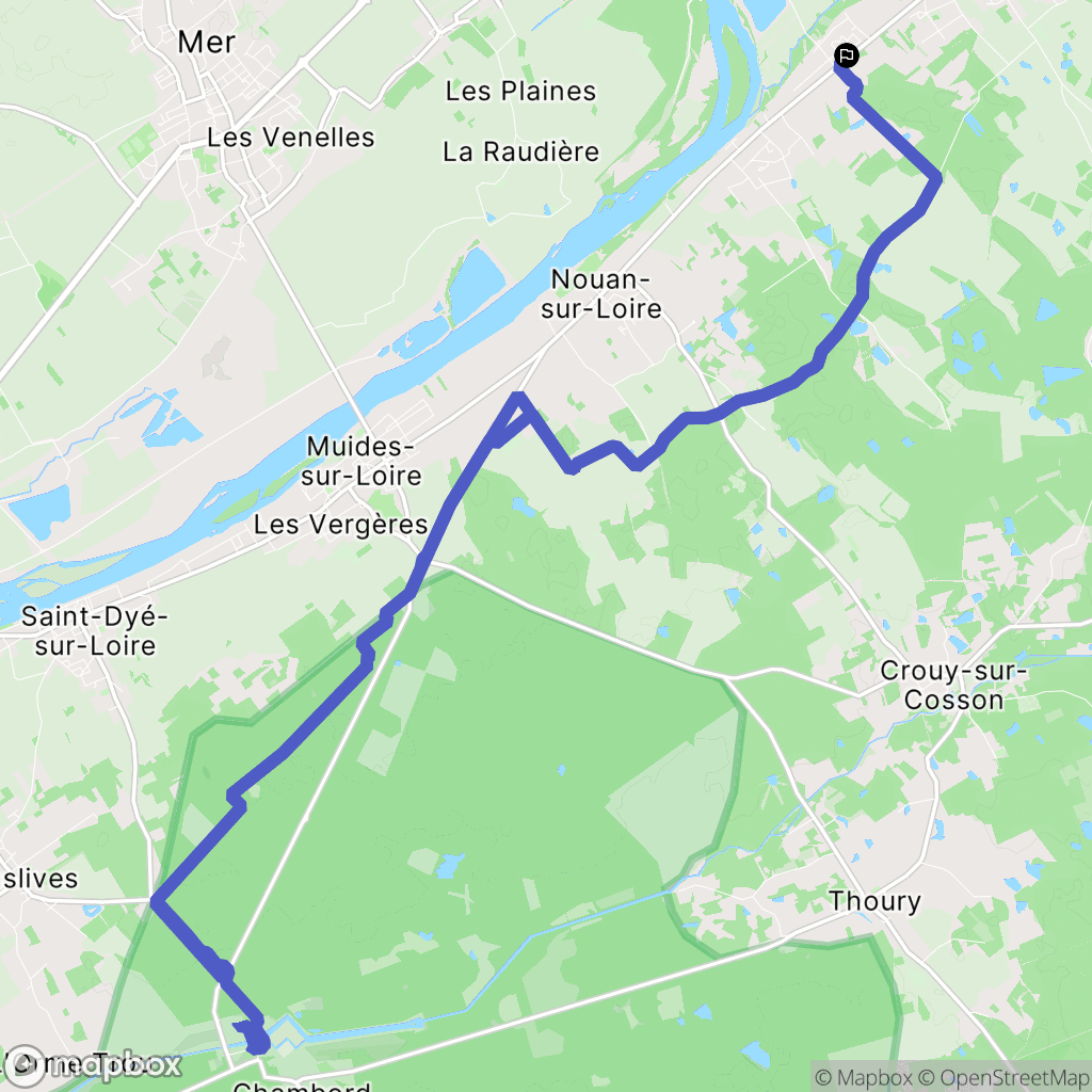 Saint-Laurent-Nouan : carte du parcours de randonnée - France