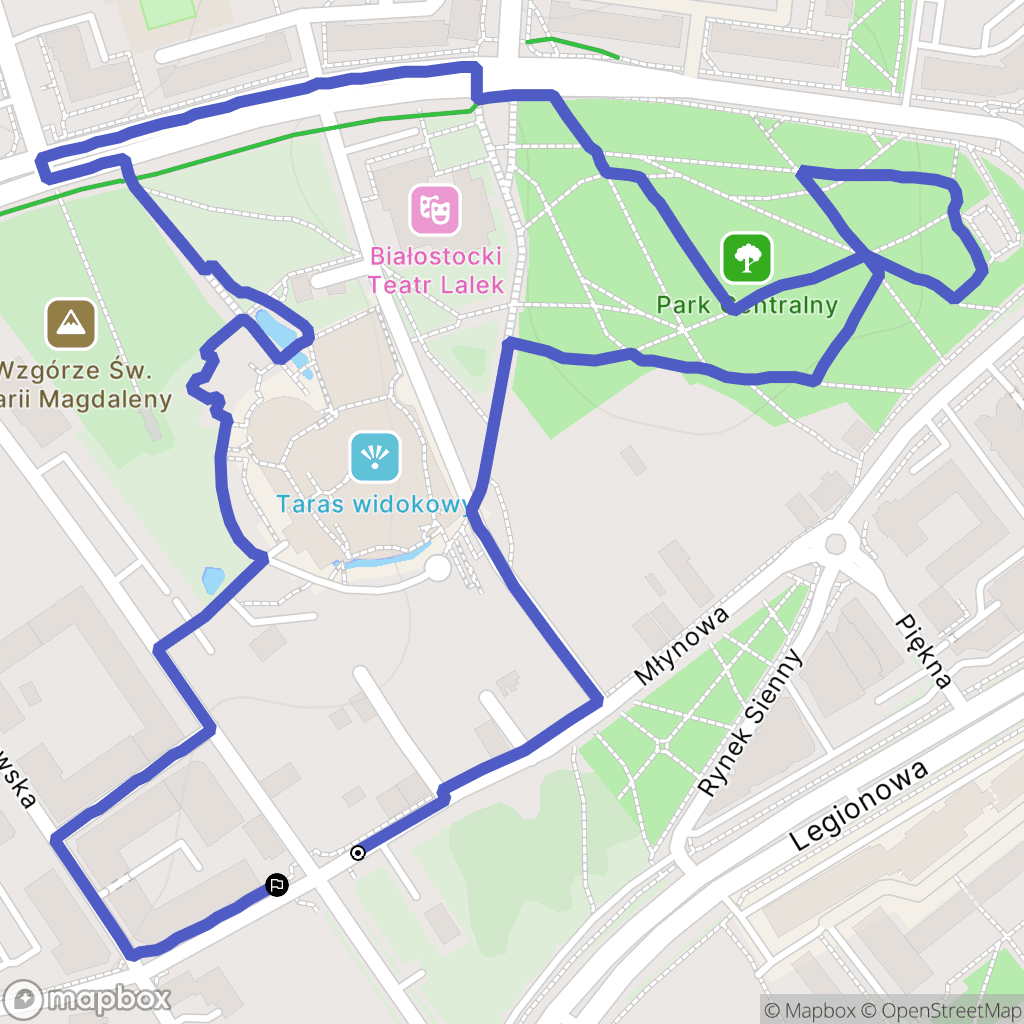 Białystok: mapa trasy - Poland
