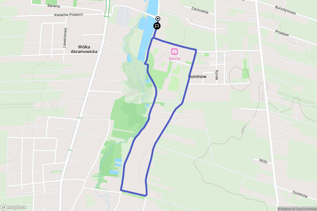 Dominów: mapa trasy - Poland