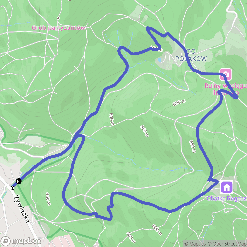Wilkowice: mapa trasy - Poland