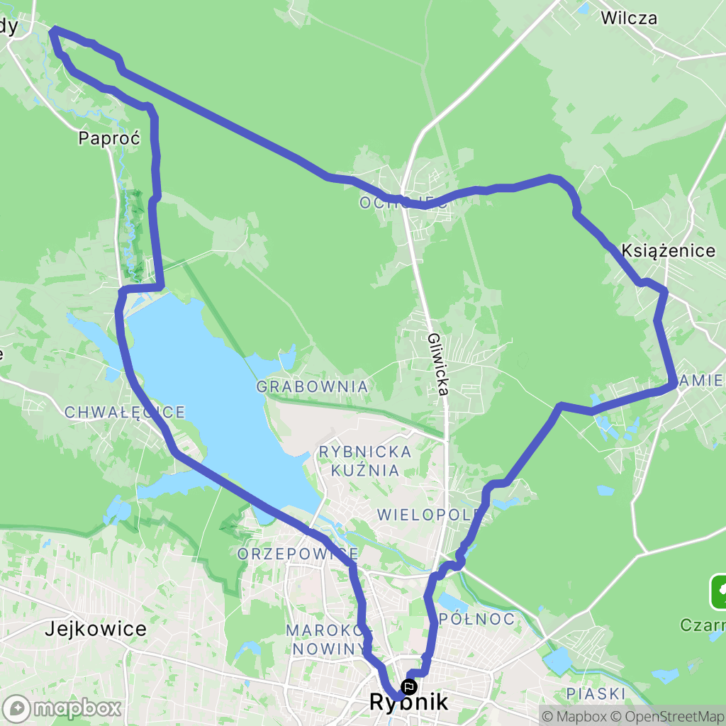 Rybnik: mapa trasy - Poland