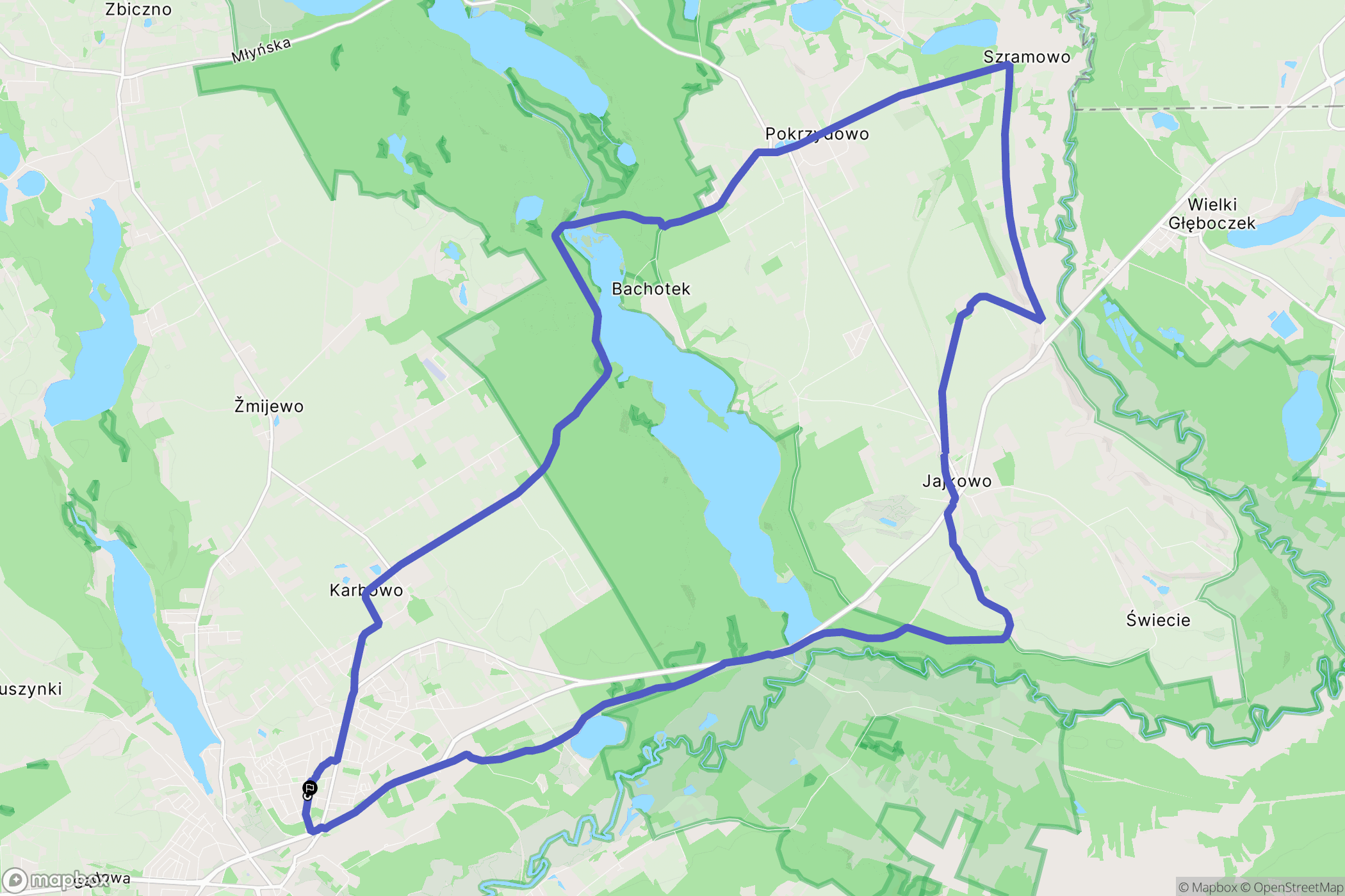 Brodnica: mapa trasy - Poland
