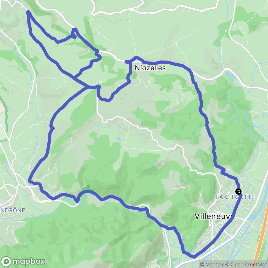 Villeneuve : carte du parcours de randonnée - France