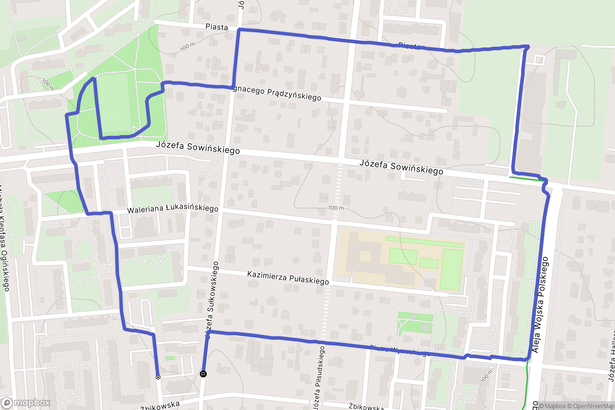 Piastów: mapa trasy - Poland