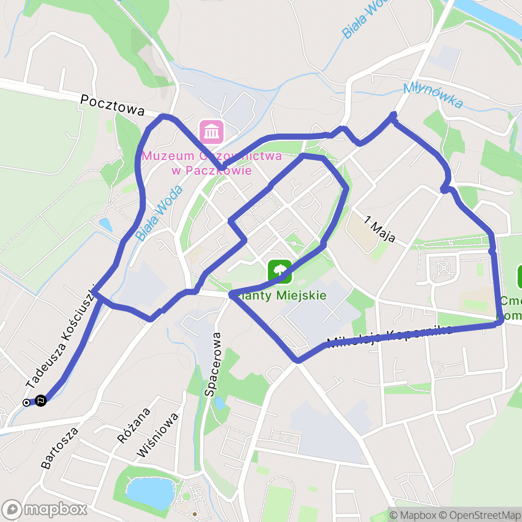 Paczków: mapa trasy - Poland