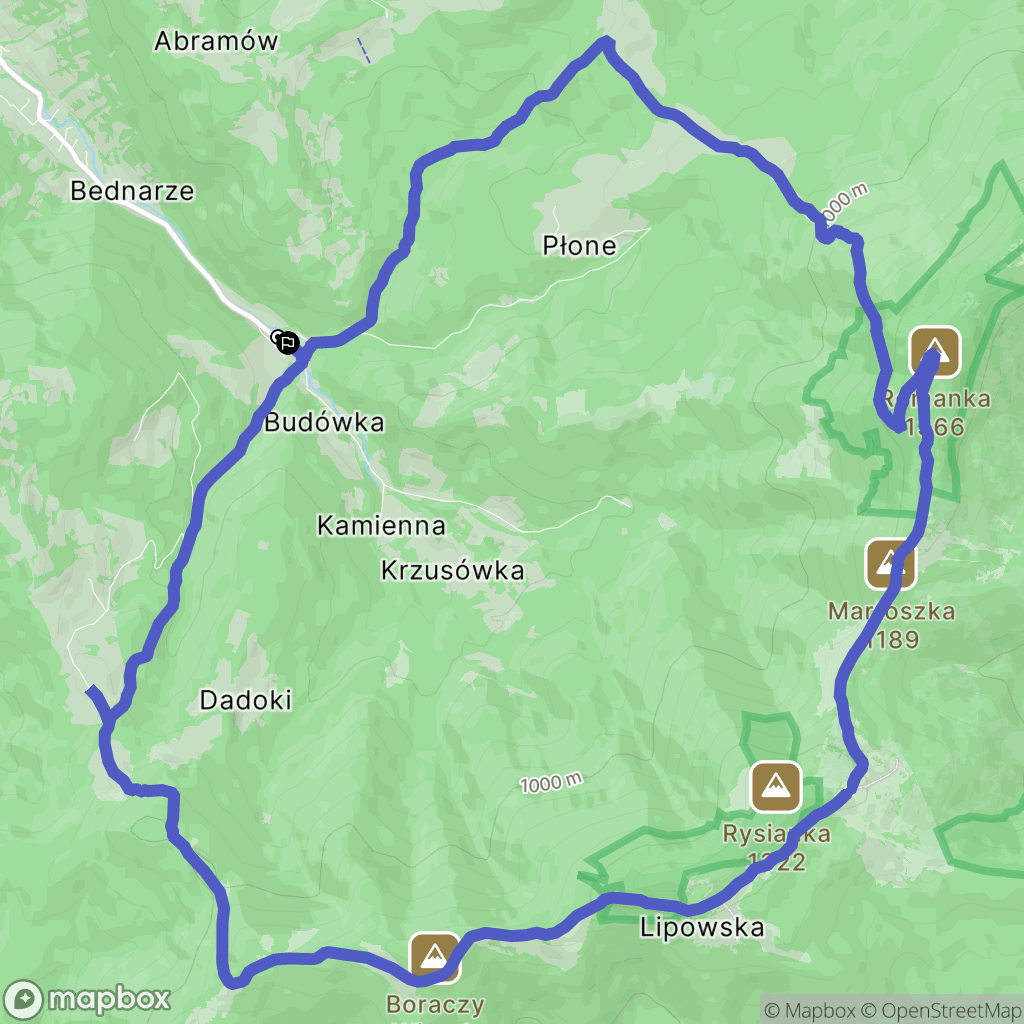 Żabnica: mapa trasy - Poland