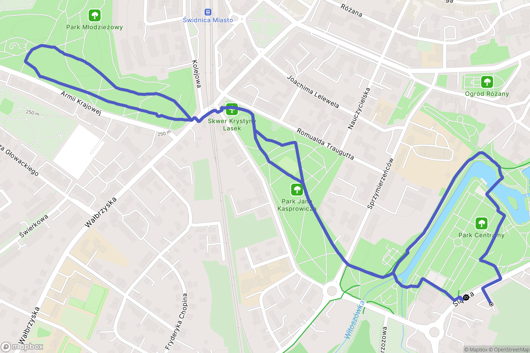 Świdnica: mapa trasy - Poland