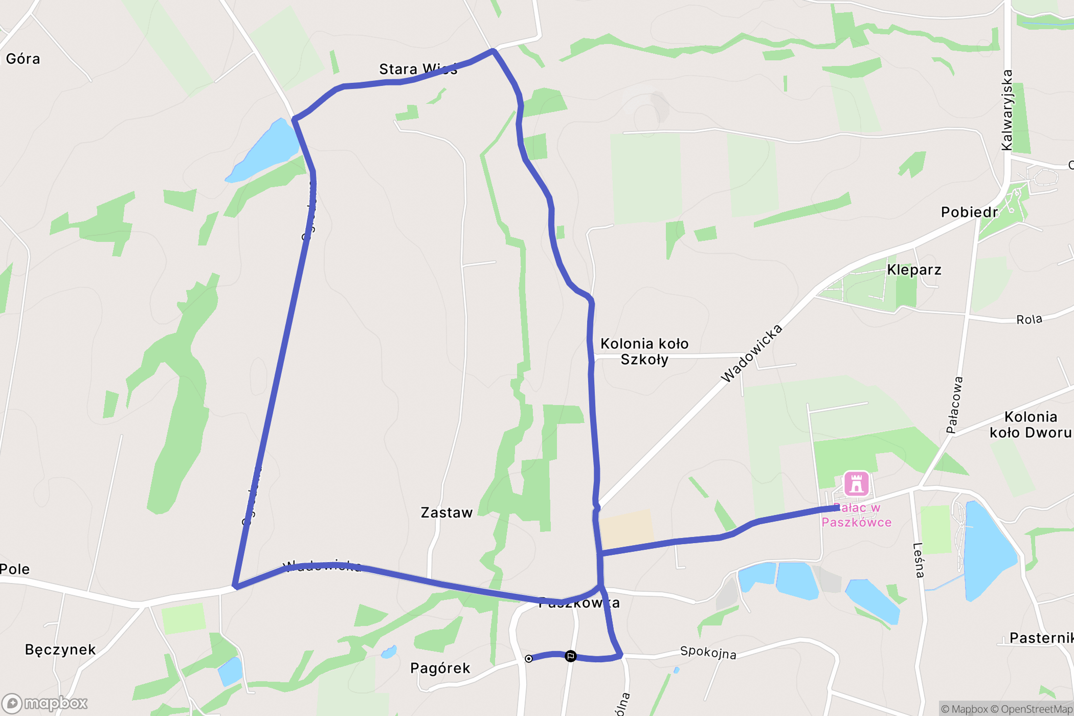 Paszkówka: mapa trasy - Poland