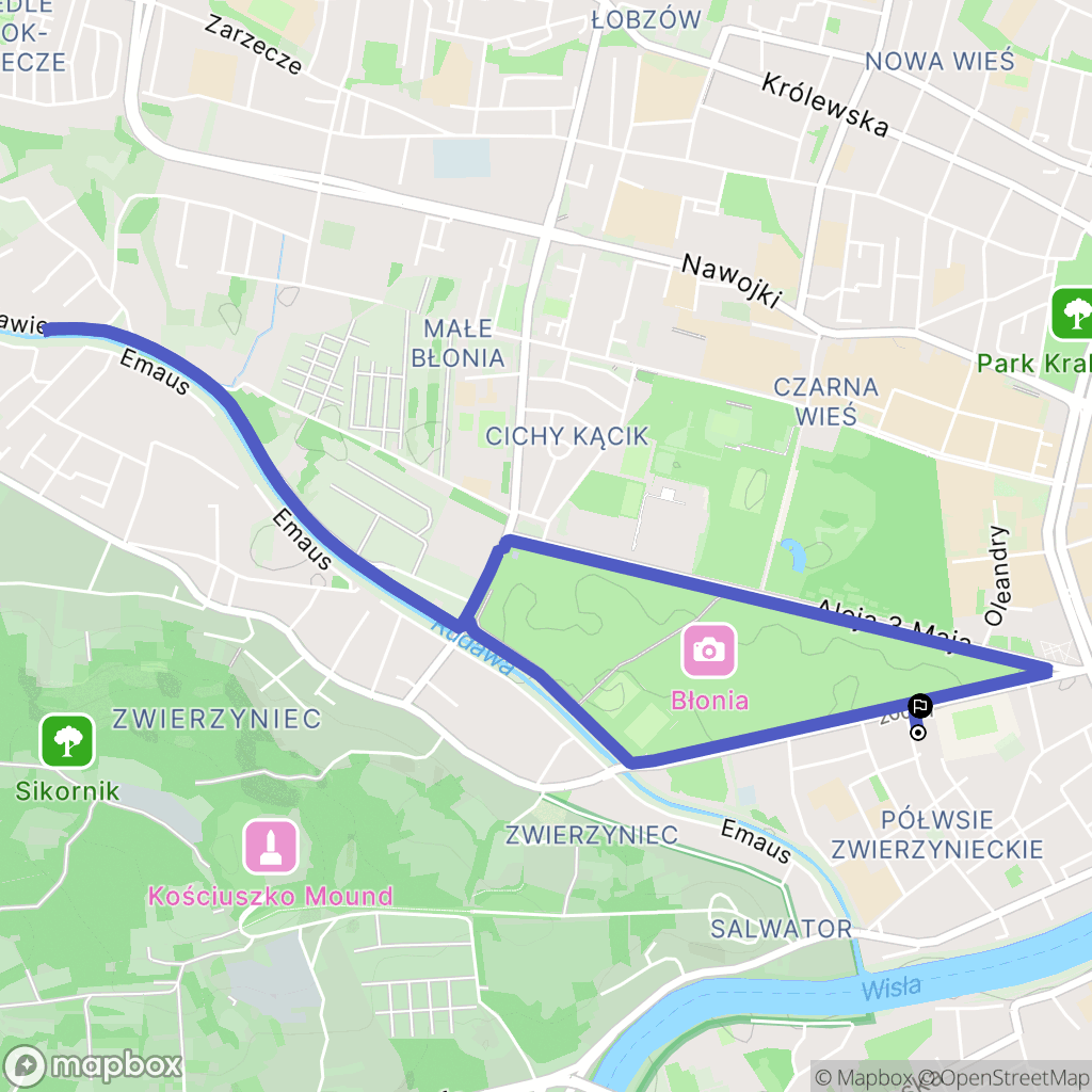 Kraków: mapa trasy - Poland