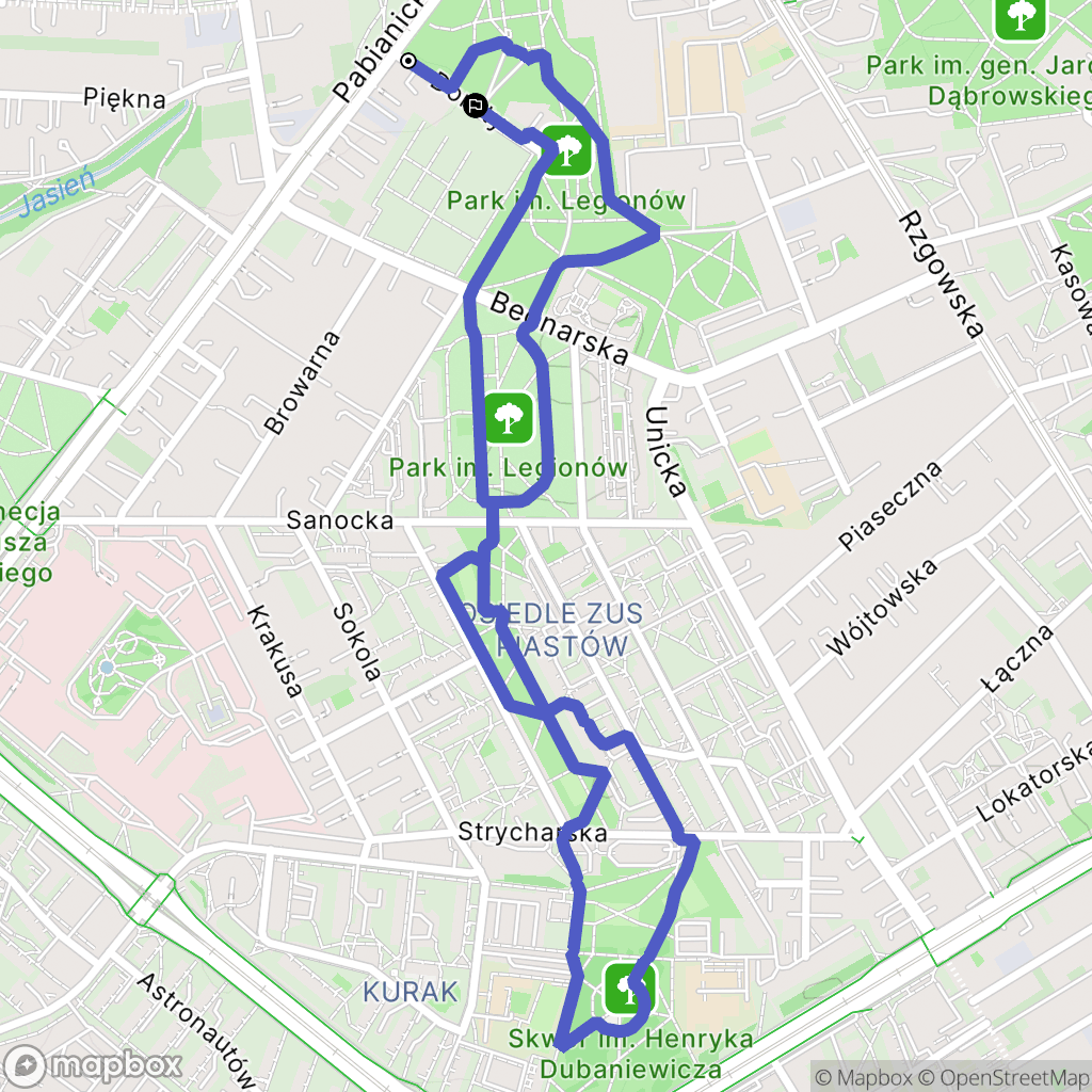 Łódź: mapa trasy - Poland