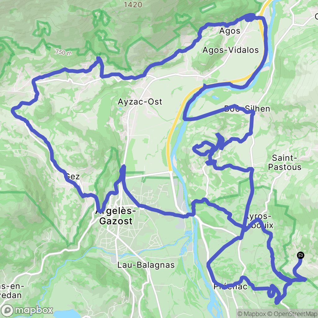 Vier-Bordes : carte du parcours de randonnée - France