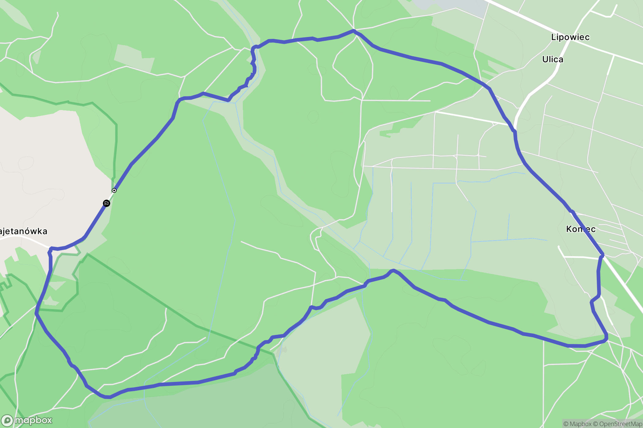 Kajetanówka: mapa trasy - Poland