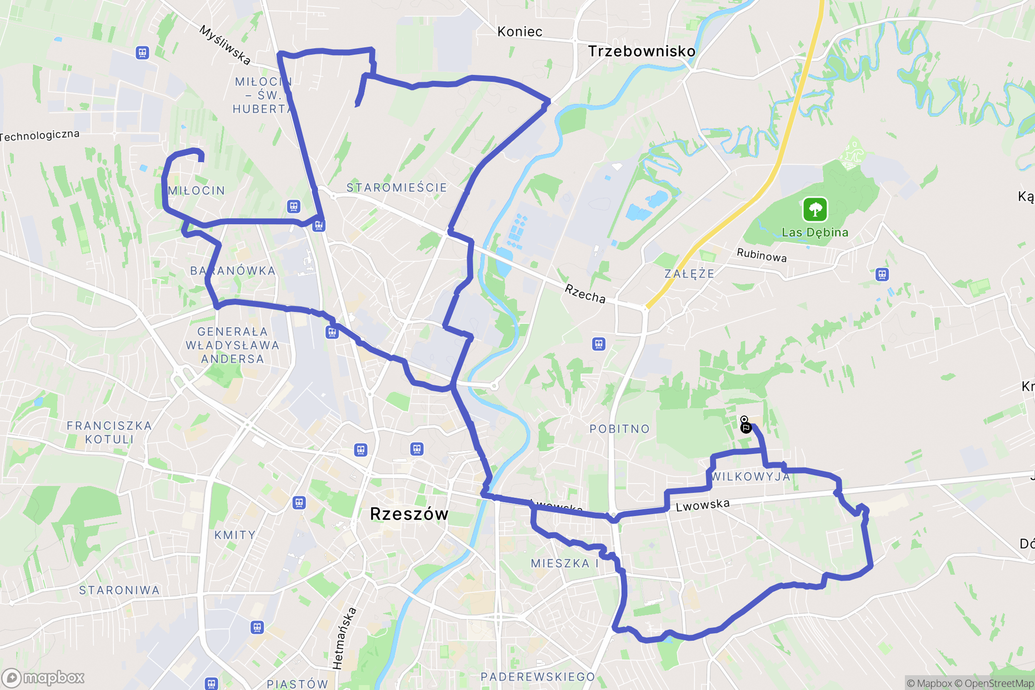 Rzeszów: mapa trasy - Poland