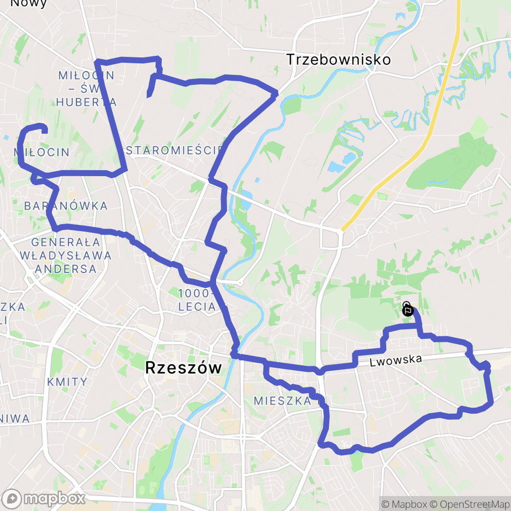 Rzeszów: mapa trasy - Poland