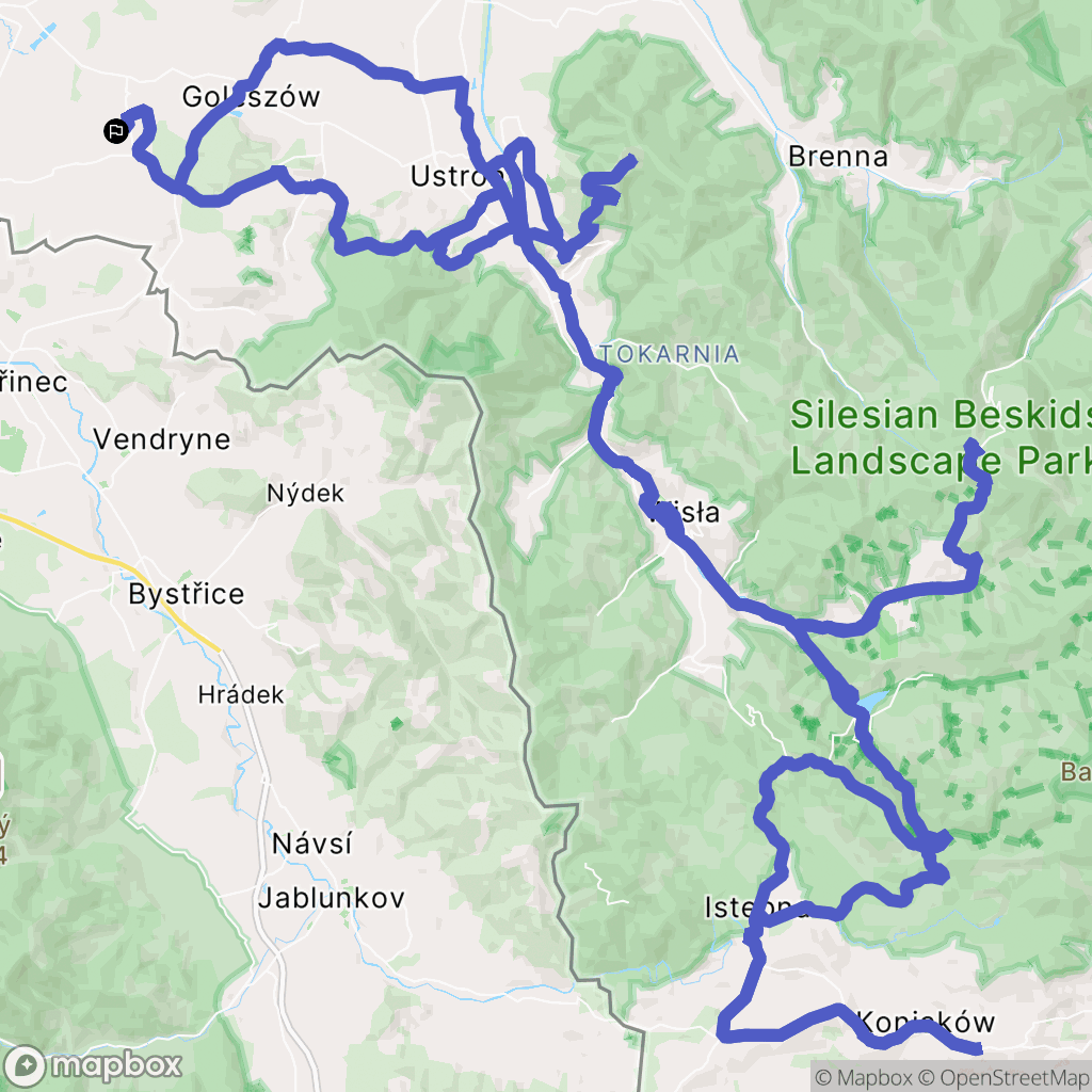 Dzięgielów: mapa trasy - Poland
