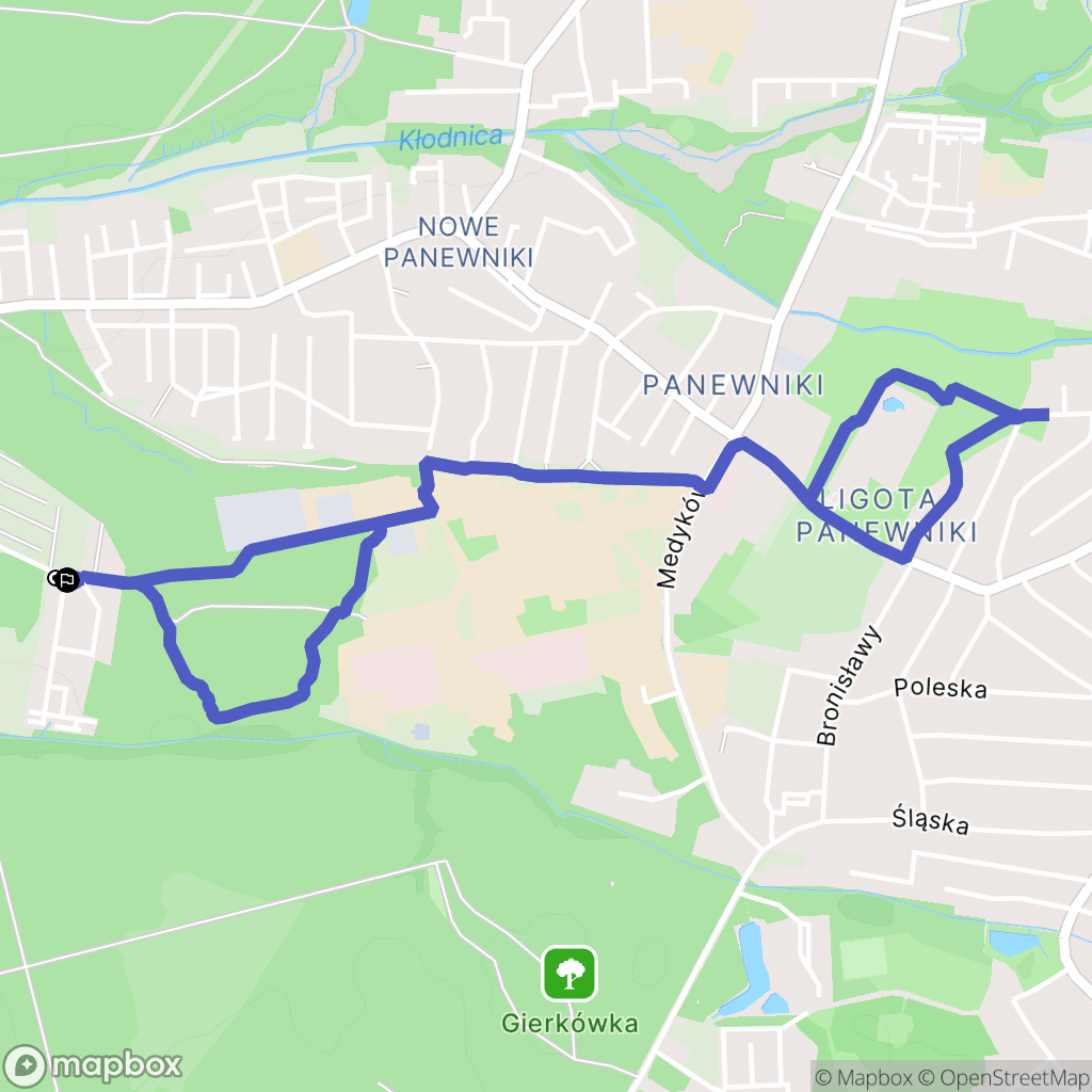 Katowice: mapa trasy - Poland