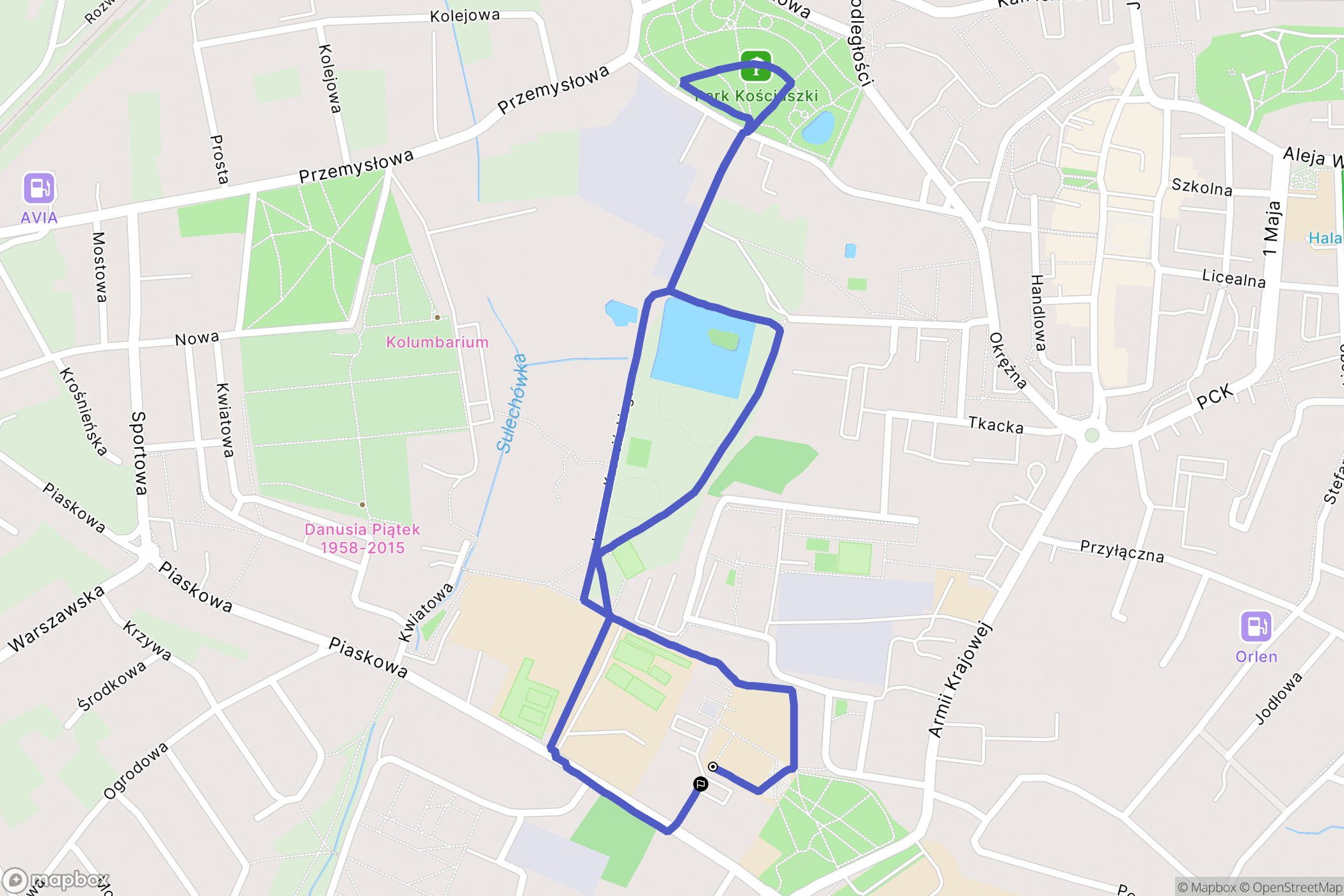 Sulechów: mapa trasy - Poland