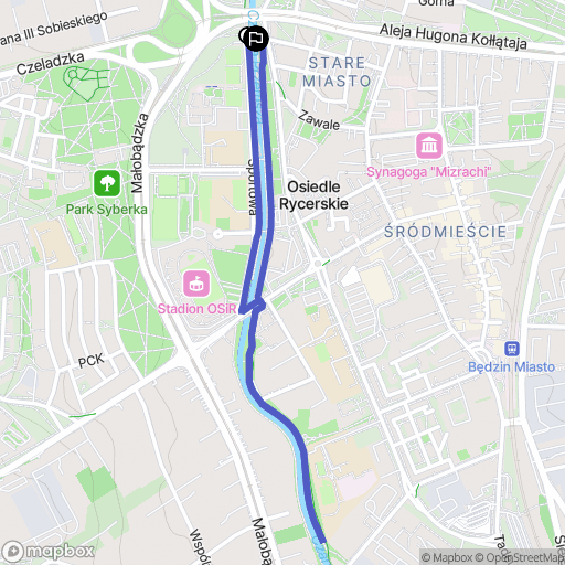 Będzin: mapa trasy - Poland