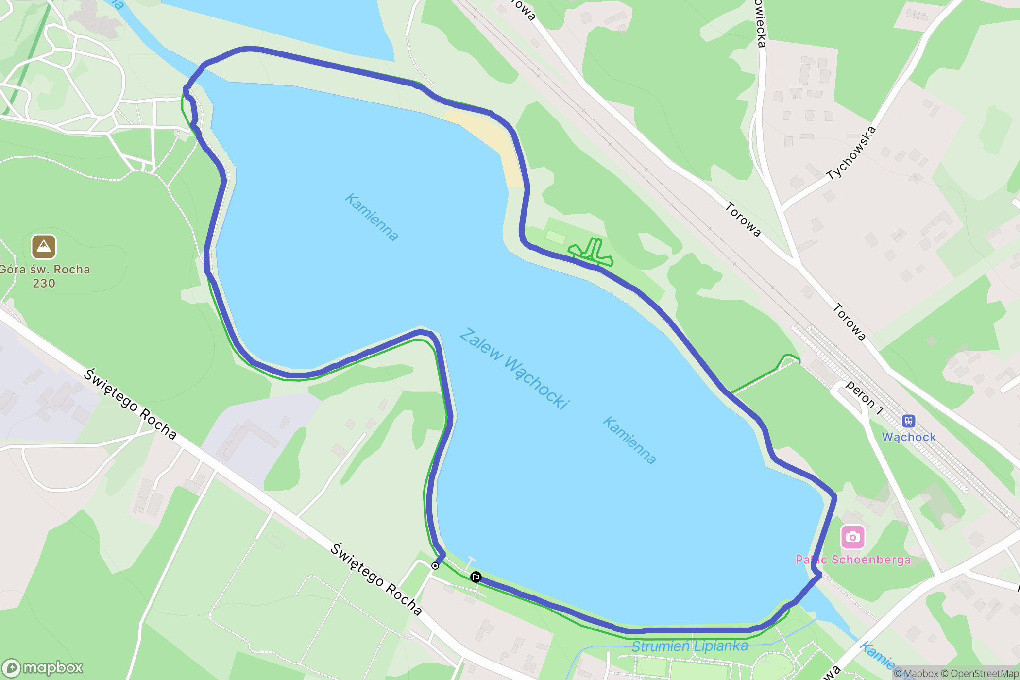 Wąchock: mapa trasy - Poland