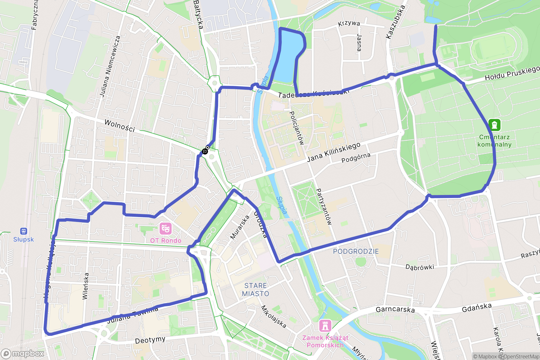 Słupsk: mapa trasy - Poland